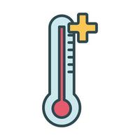 termómetro medida de temperatura estilo de llenado vector