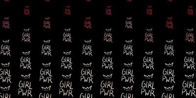 Multicolor Girl Power pattern on dark background vector