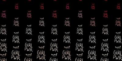 Multicolor Girl Power pattern on dark background vector