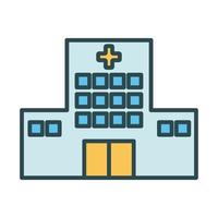 icono de estilo de relleno de edificio de hospital vector