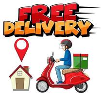 Free delivery logo with courier