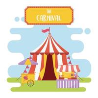 Fun fair, carnival, and entertainment recreation composition vector