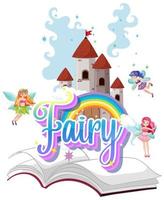 Fairy logo with little fairies vector