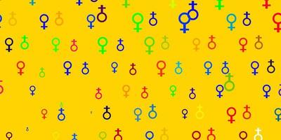 Multicolor pattern with feminism elements. vector