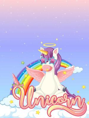 Blank banner with cute unicorn