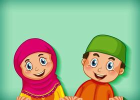 Happy muslim couple vector