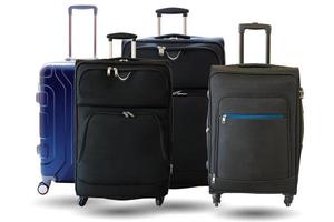 Suitcases isolated on white background photo
