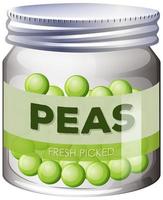 Peas preserve in glass jar vector