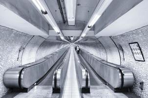 Rome, Italy, 2020 - Black and white of a subway terminal photo