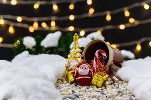 Merry Christmas background with miniature objects photo