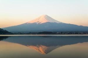 inverted image of Mt  Fuji, View from lake Kawaguchi photo