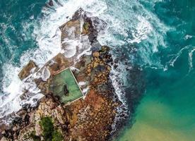 Aerial view of an island photo