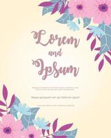 Elegant floral wedding card template vector