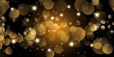 Christmas banner with bokeh lights and stars vector