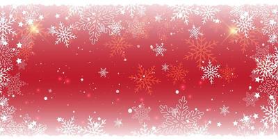 diseño de banner rojo de copo de nieve de navidad vector