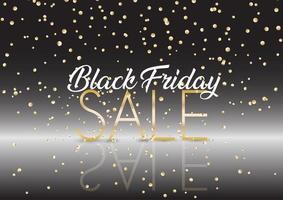 Black Friday sale background with gold confetti vector