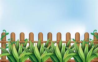 Fence with plants background vector