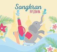 Songkran Festival celebration vector