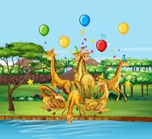 Giraffe party theme design vector