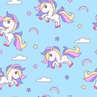 Cute pony seamless pattern vector