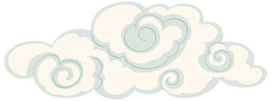 Isolated cloud in chinese style vector