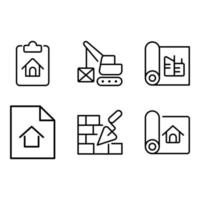 conjunto de iconos de construcción y construcción vector