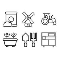 conjunto de diseño de icono de agricultura vector