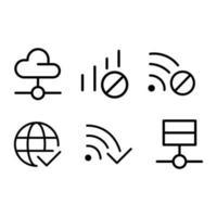 Internet network icon design set vector