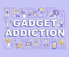 Gadget addiction concept banner vector