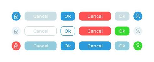 Confirm options, UI elements kit vector