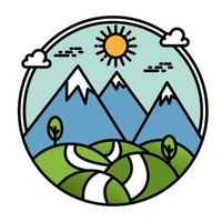 Simple mountain design for t shirt vector