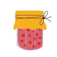 Hand drawn jar of cherry jam vector