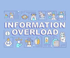 Information overload concept, blue banner vector