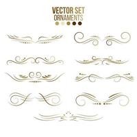 Gold lines and ornaments collection vector