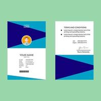 Blue elegant ID card template vector