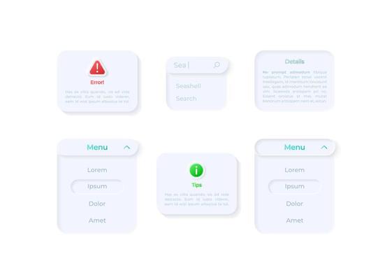 Info panel, UI elements kit