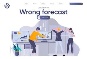 Wrong forecast landing page with header vector