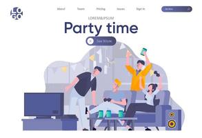 Party time landing page with header vector