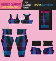 Fitness pants, top and shorts pattern vector