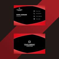 Red and black business card template vector