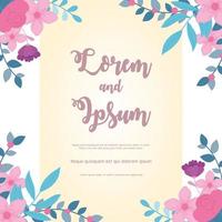 Elegant floral wedding card template vector