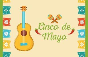 Mexican elements for Cinco de Mayo celebration banner vector