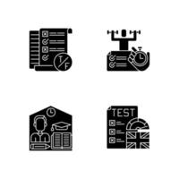 True false test, black glyph icons set vector