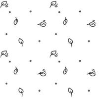 Leaf simple monoline seamless pattern vector