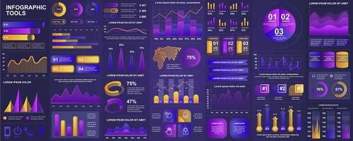 infografía, ui, ux, paquete de elementos del kit vector