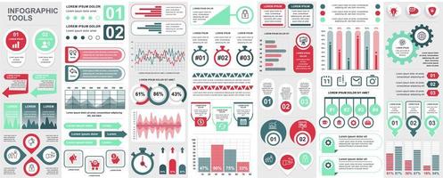 infografía, ui, ux, paquete de elementos del kit vector