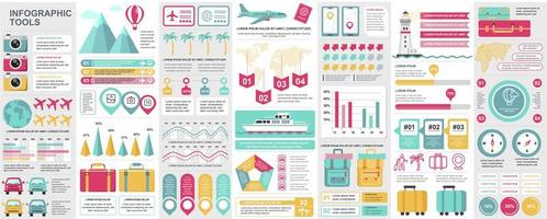 infografía, ui, ux, paquete de elementos del kit vector