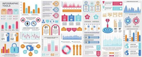 infografía, ui, ux, paquete de elementos del kit vector