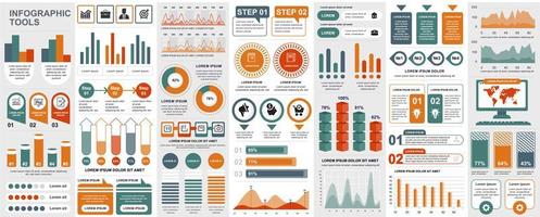 infografía, ui, ux, paquete de elementos del kit vector