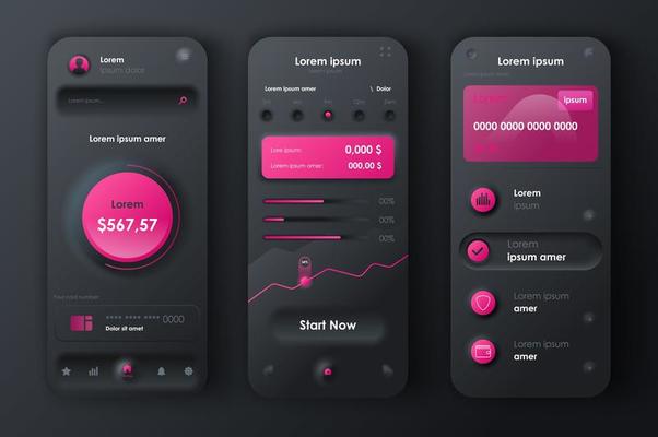 Finance services unique neomorphic design kit